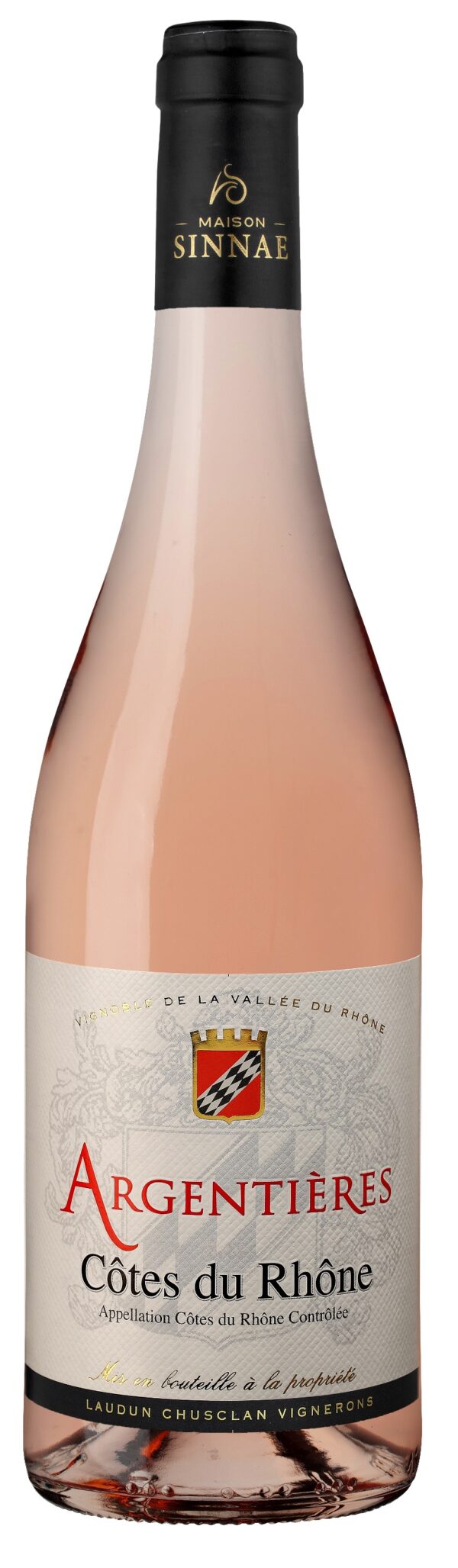 Bottle of Cotes du Rhone Rose, Les Argentieres Maison Sinnae Rose Wine